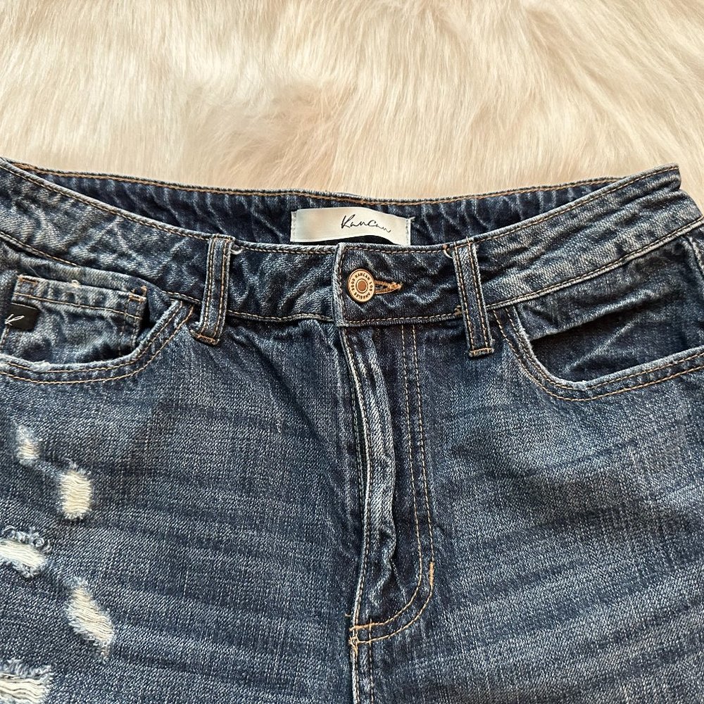 KANCAN Jeans Straight Leg High Waist Girlfriend Distressed Boho Size 27 #KC9147D - Picture 3 of 9